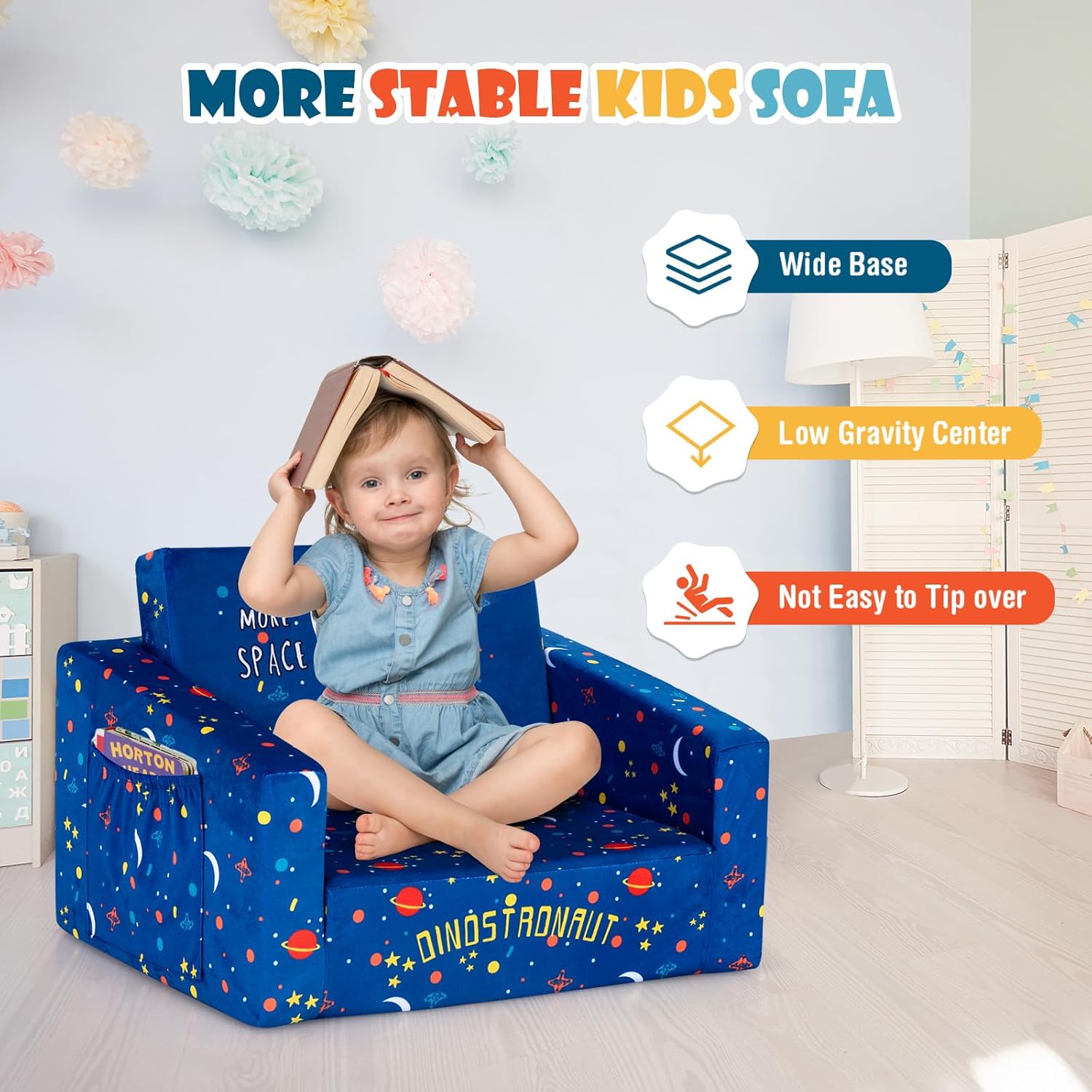 2 in 1 Children Folding Foam Sofa Bed