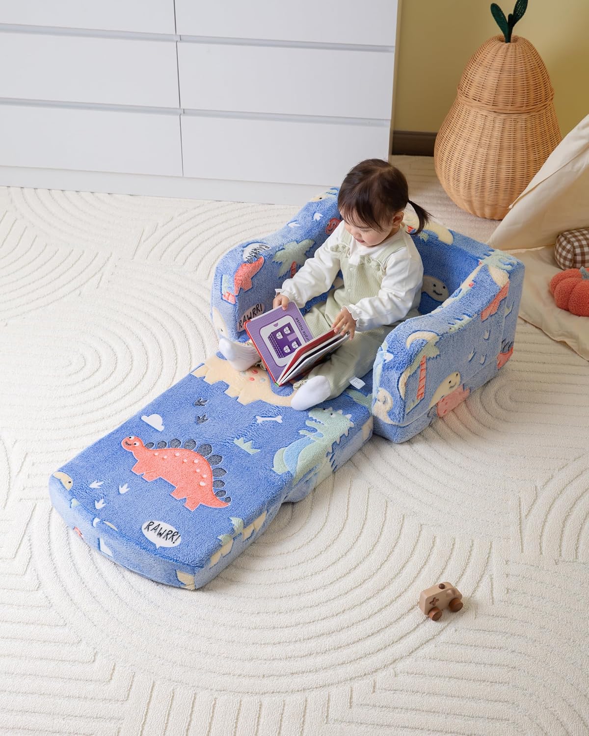 2-in-1 Children Compressiable Foam Sofa and Lounger