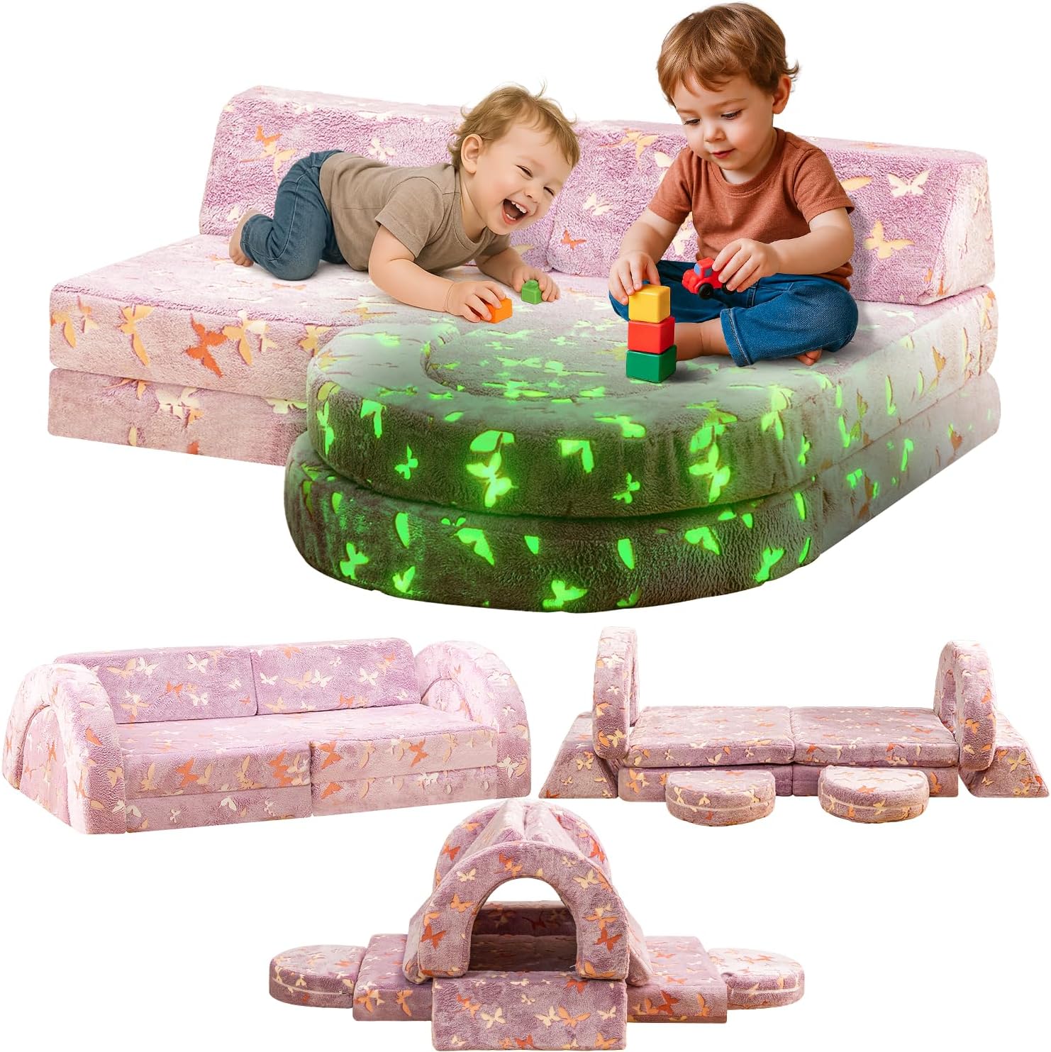 10Pcs Glow Modular Kids Play Couch