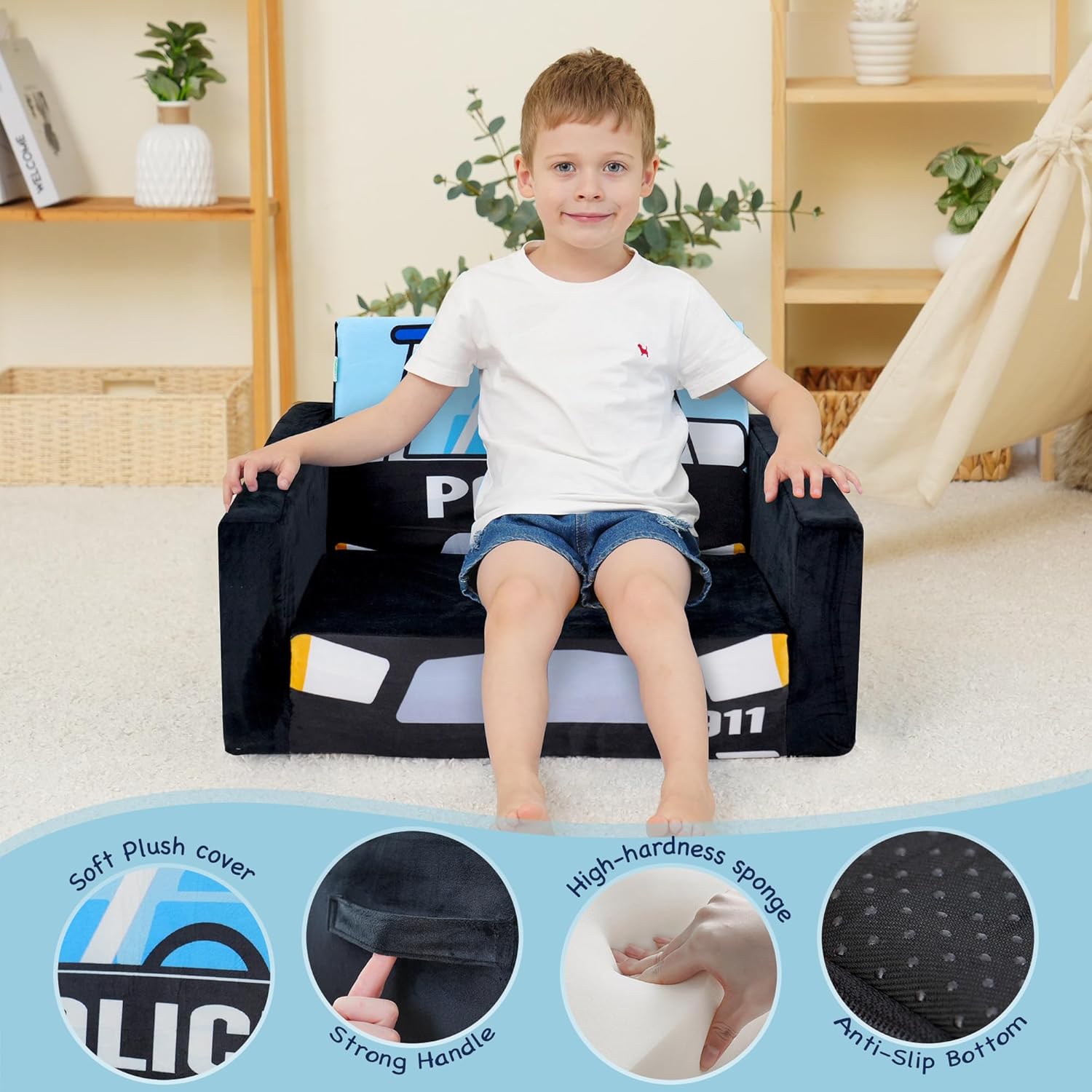 High-Density Sponge Flip Open Chirldren Sofa Bed