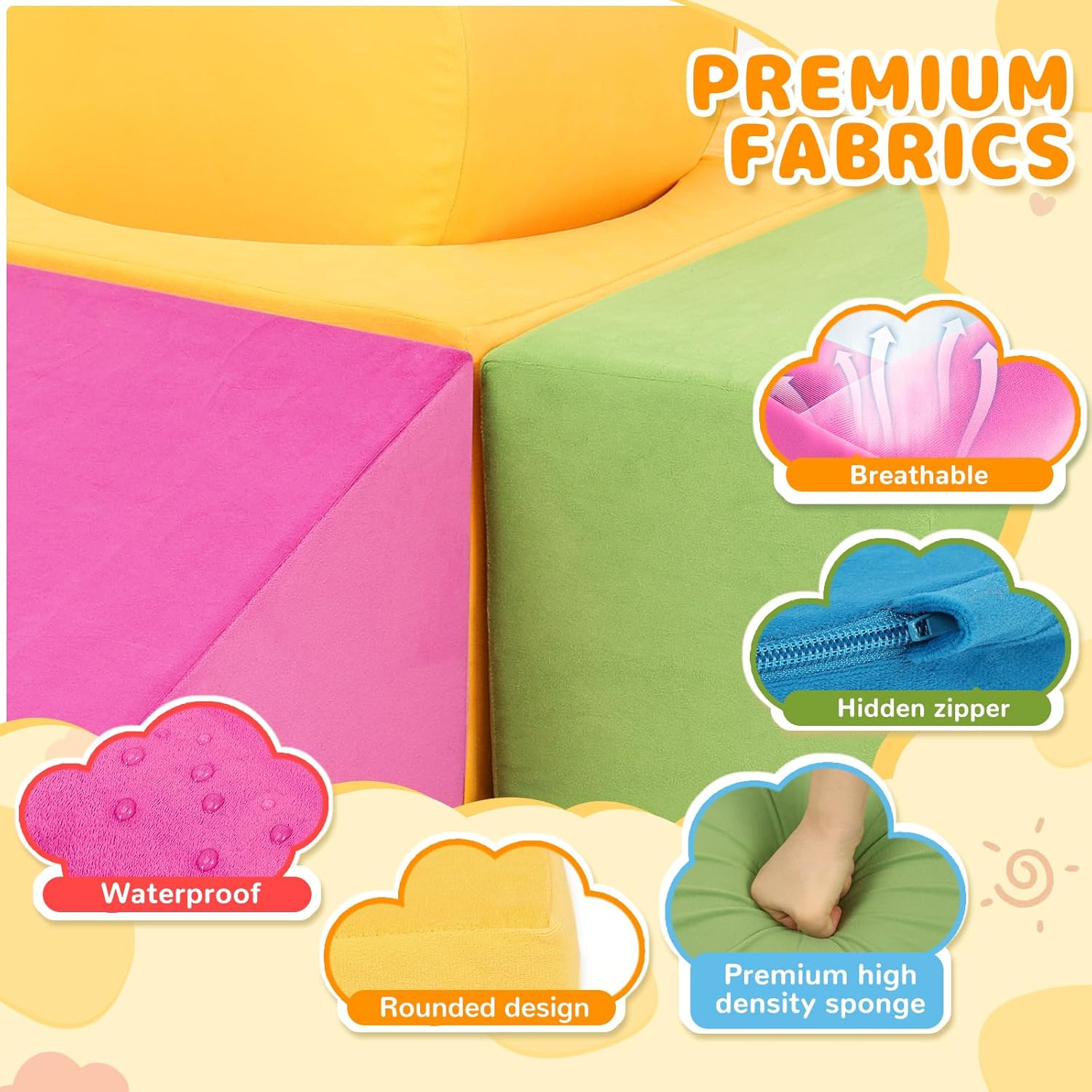 7pcs Colourful Foam Kids Climber Blocks