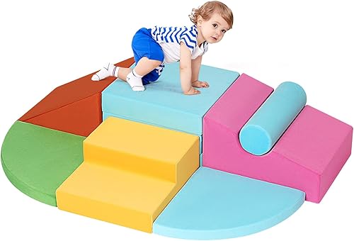 7PCS Toddler Foam Modular Climbing and Sliding Play Set