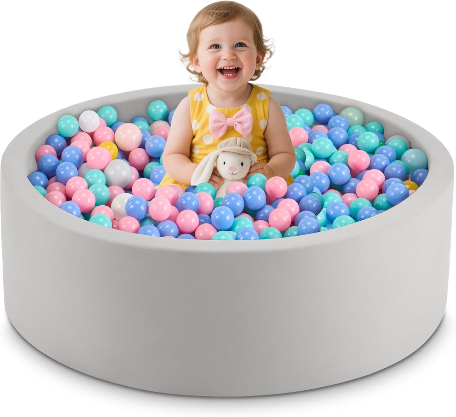 Toddlers Foam Ball Pit - Baby Round Balls Pool