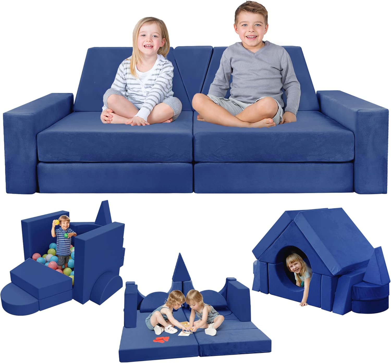 15pcs Kids Foam Modular Couch and Building Kits