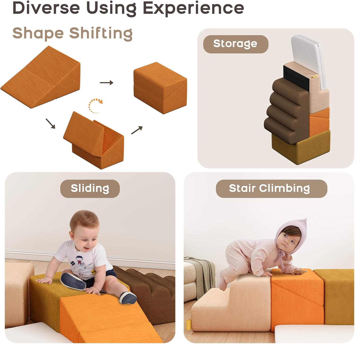 7-piece Children's Educational Foam Blocks and Climbing Toys