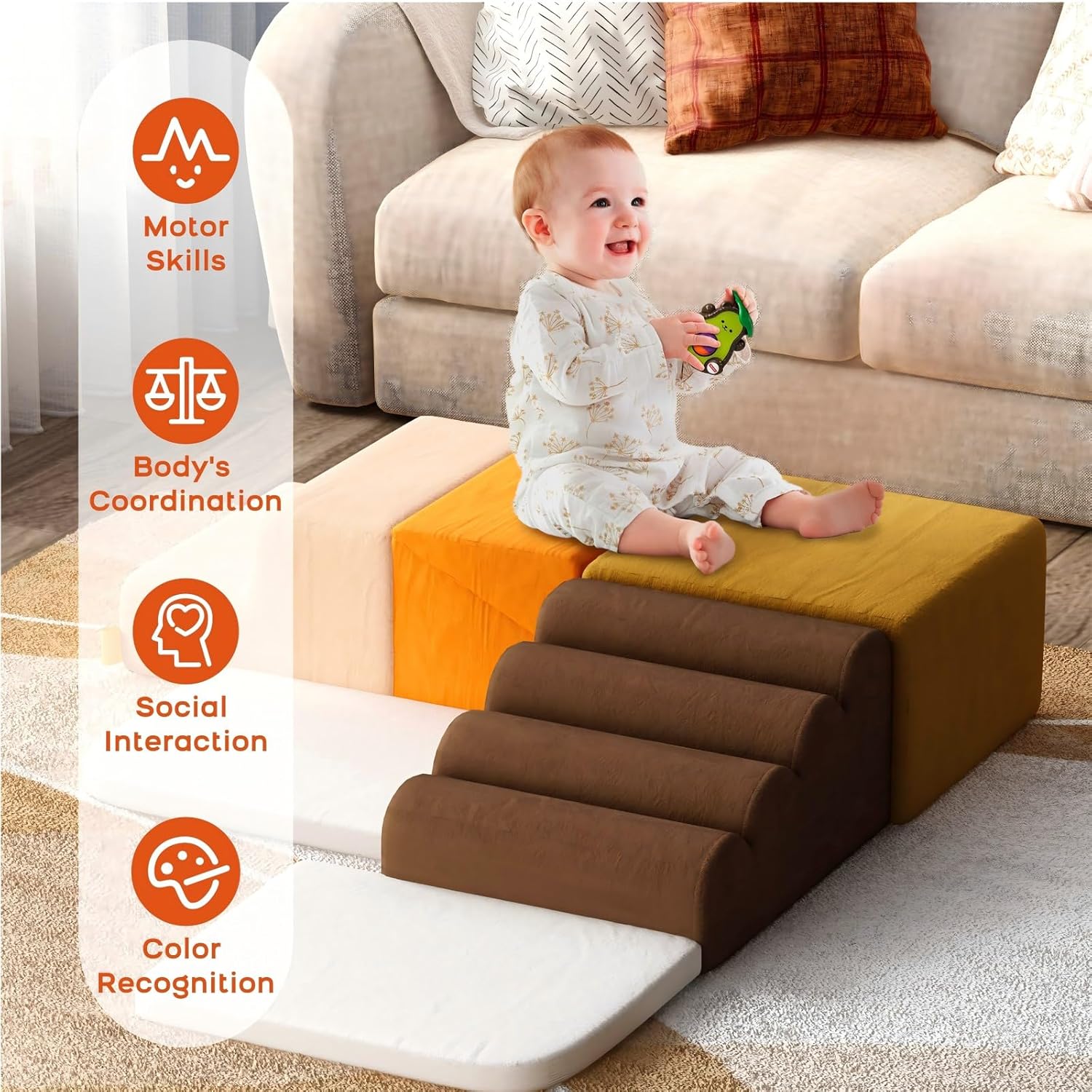 7-piece Children's Educational Foam Blocks and Climbing Toys