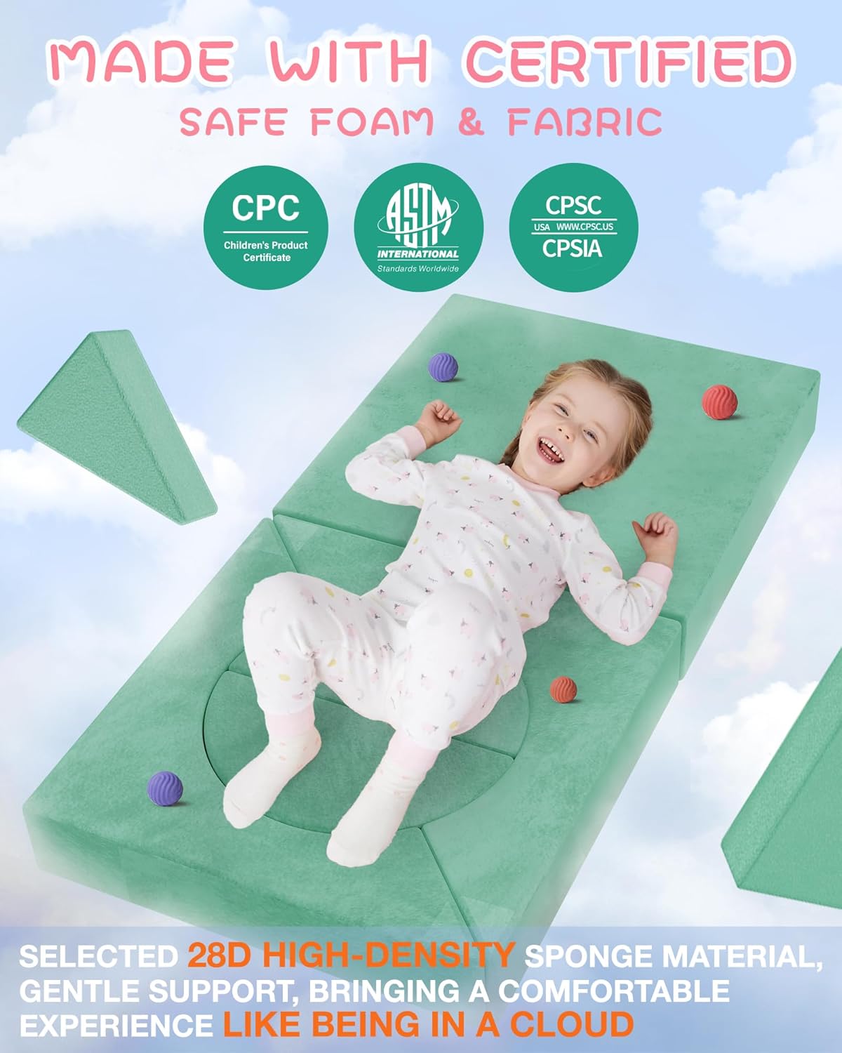 15pcs Kids Foam Modular Couch and Building Kits