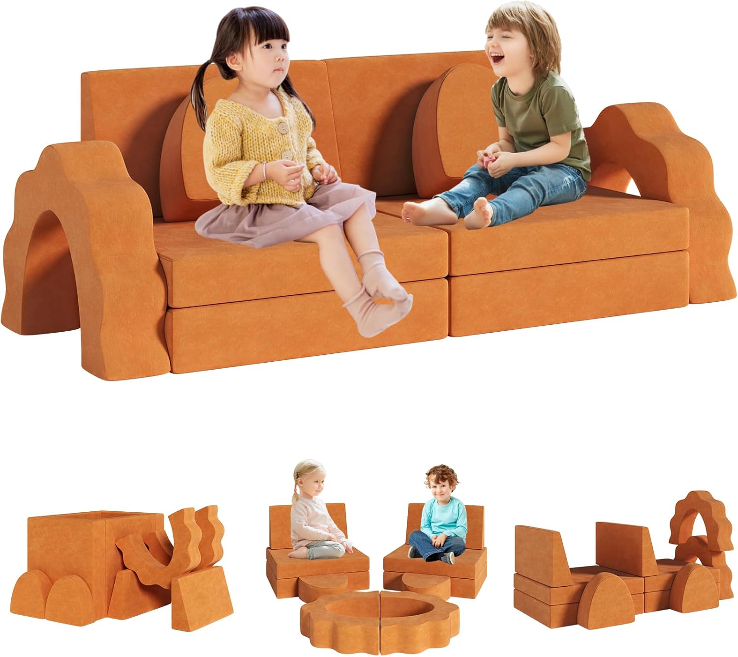 10pcs Kids Foam Modular Sectional Sofa and Climing Cubes