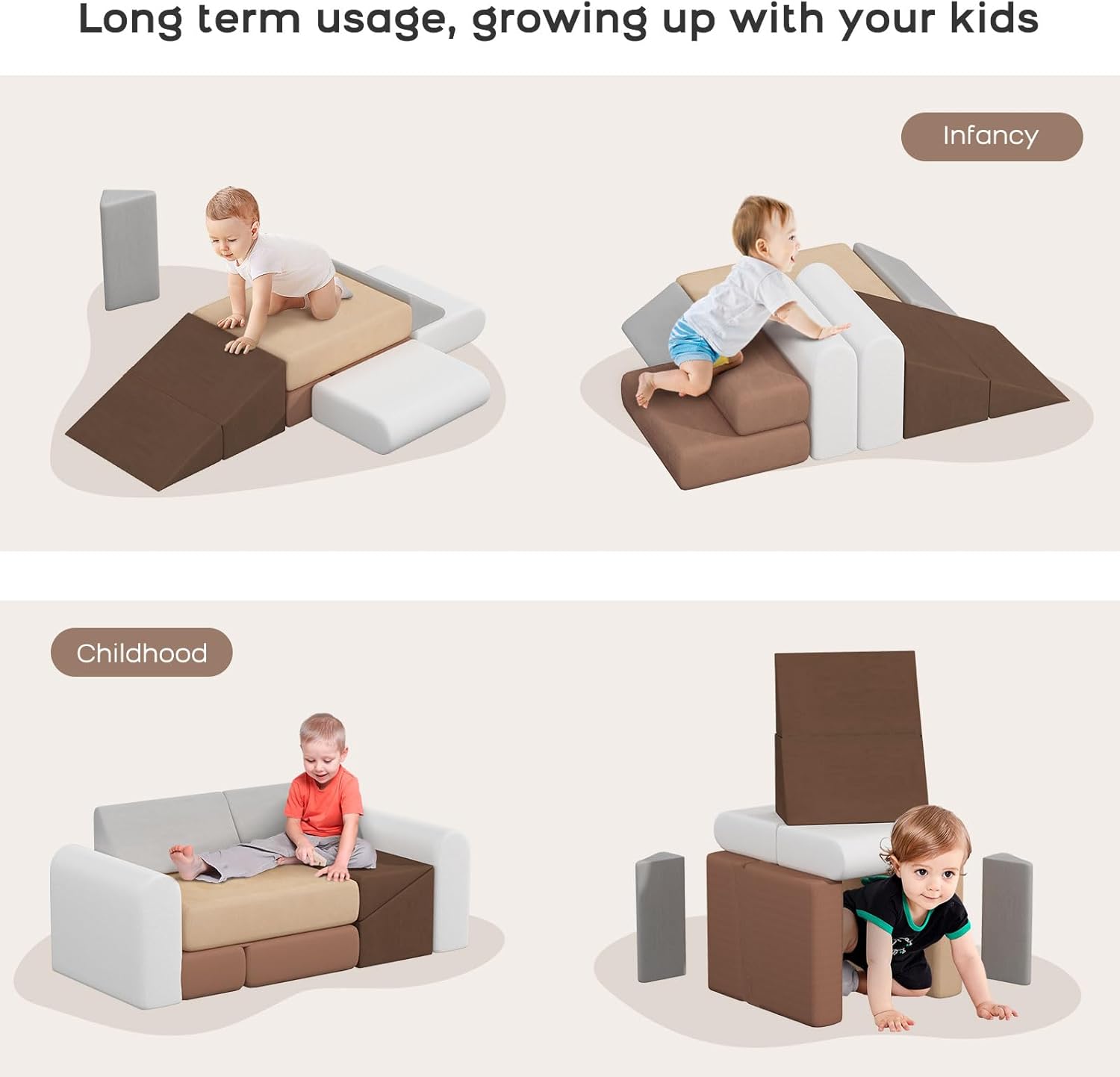 7-Piece Kids Sofa & Play Couch Climbing Foam Blocks Playset