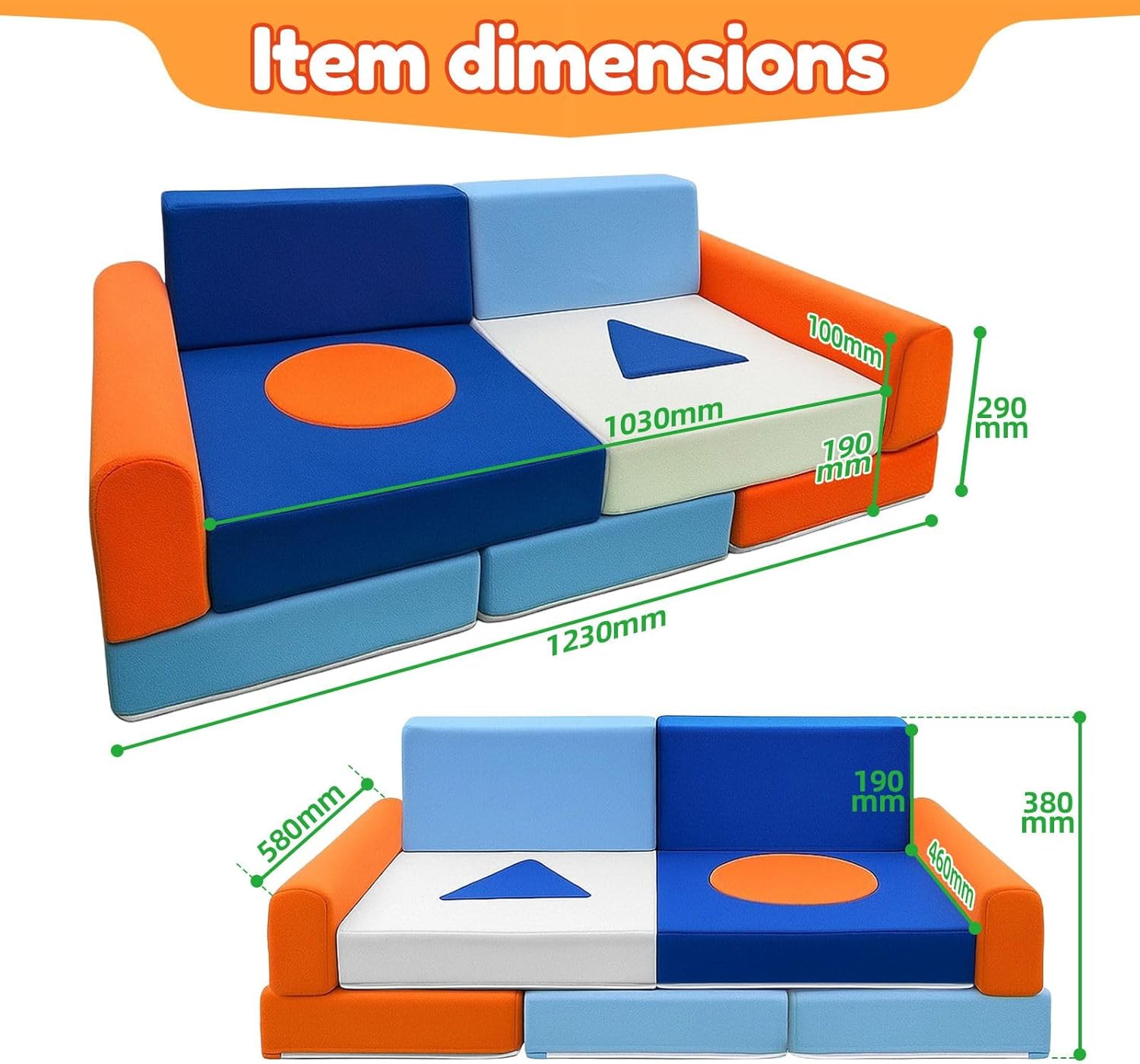 11pcs Creative Toddler Play Couch and Playroom Toys Cubes