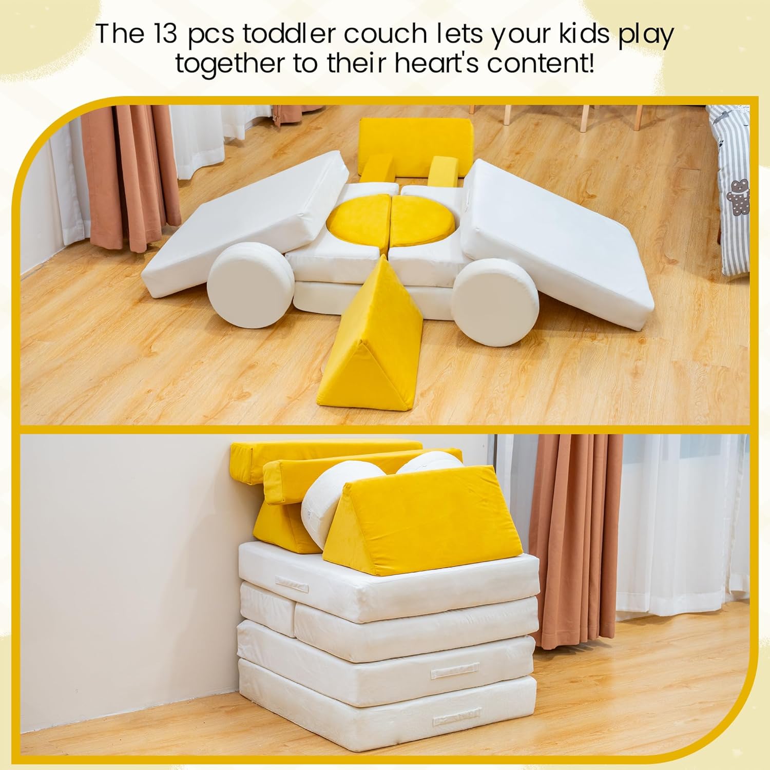 13pcs Toddler Compressible Foam Sofa Blocks for Kids Gift