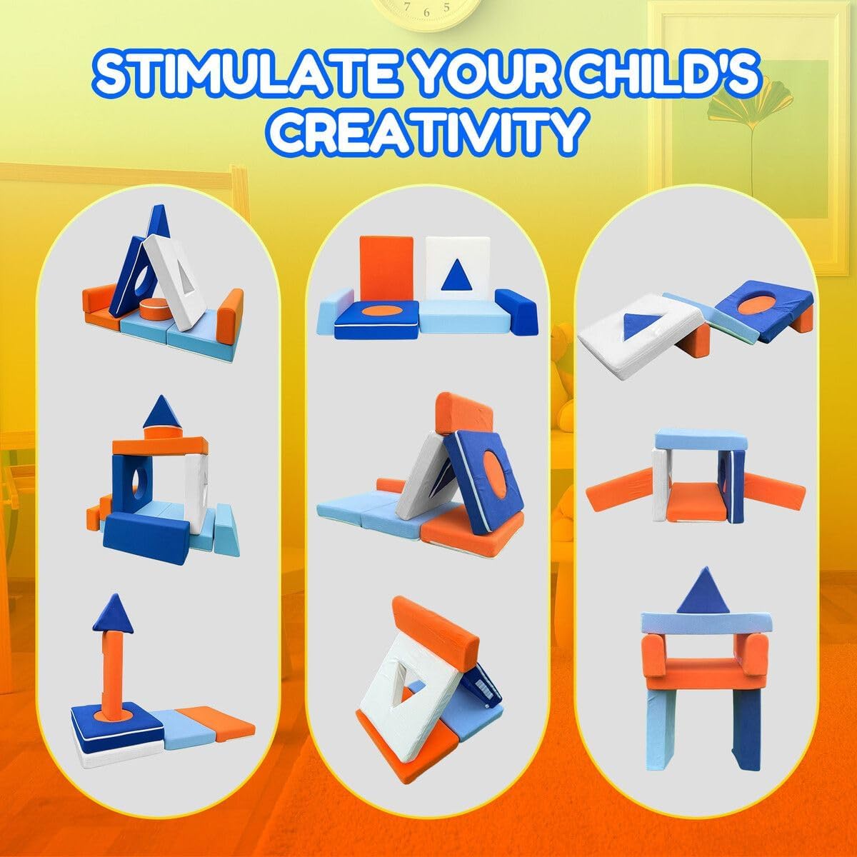 11pcs Creative Toddler Play Couch and Playroom Toys Cubes