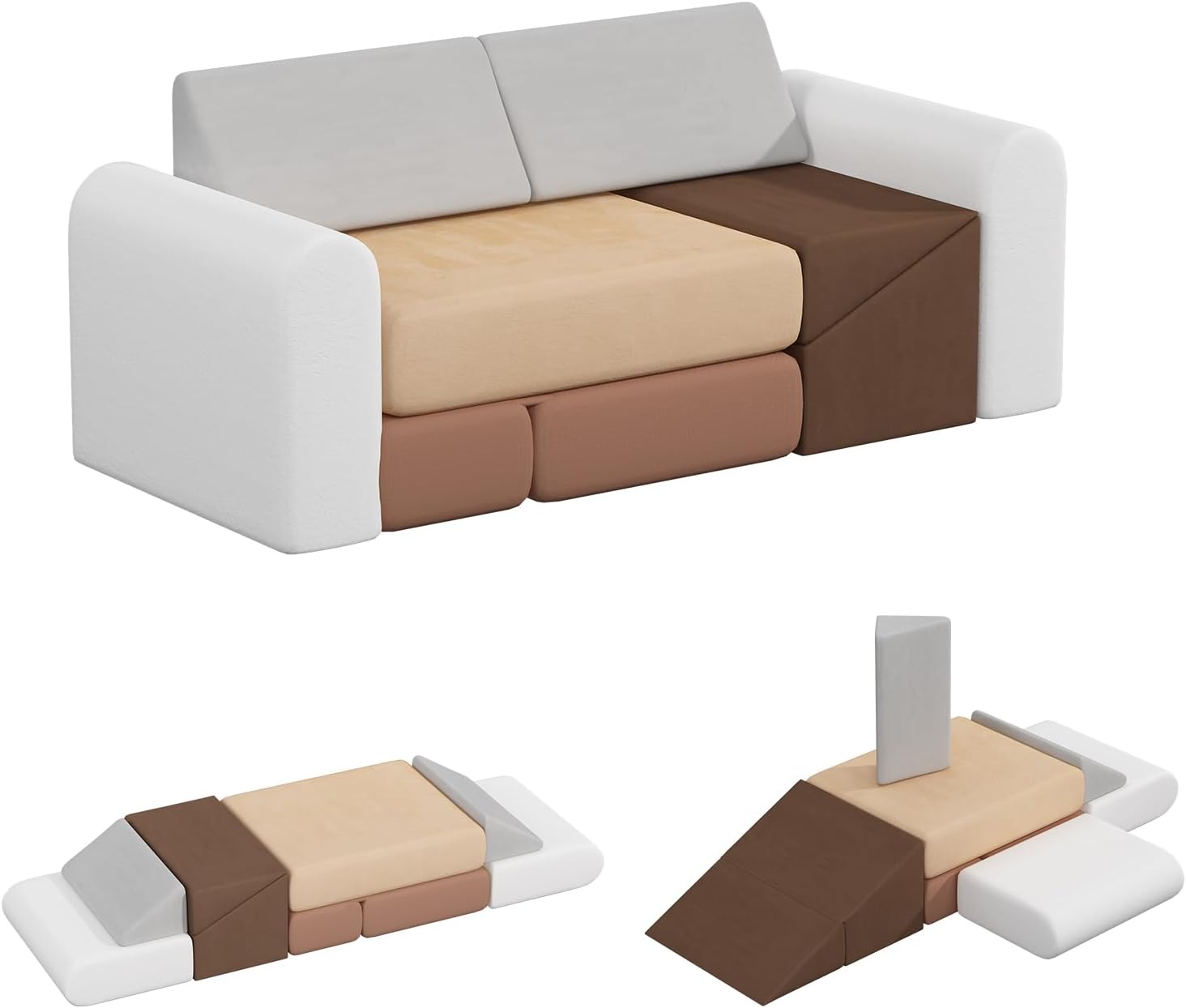 7-Piece Kids Sofa & Play Couch Climbing Foam Blocks Playset