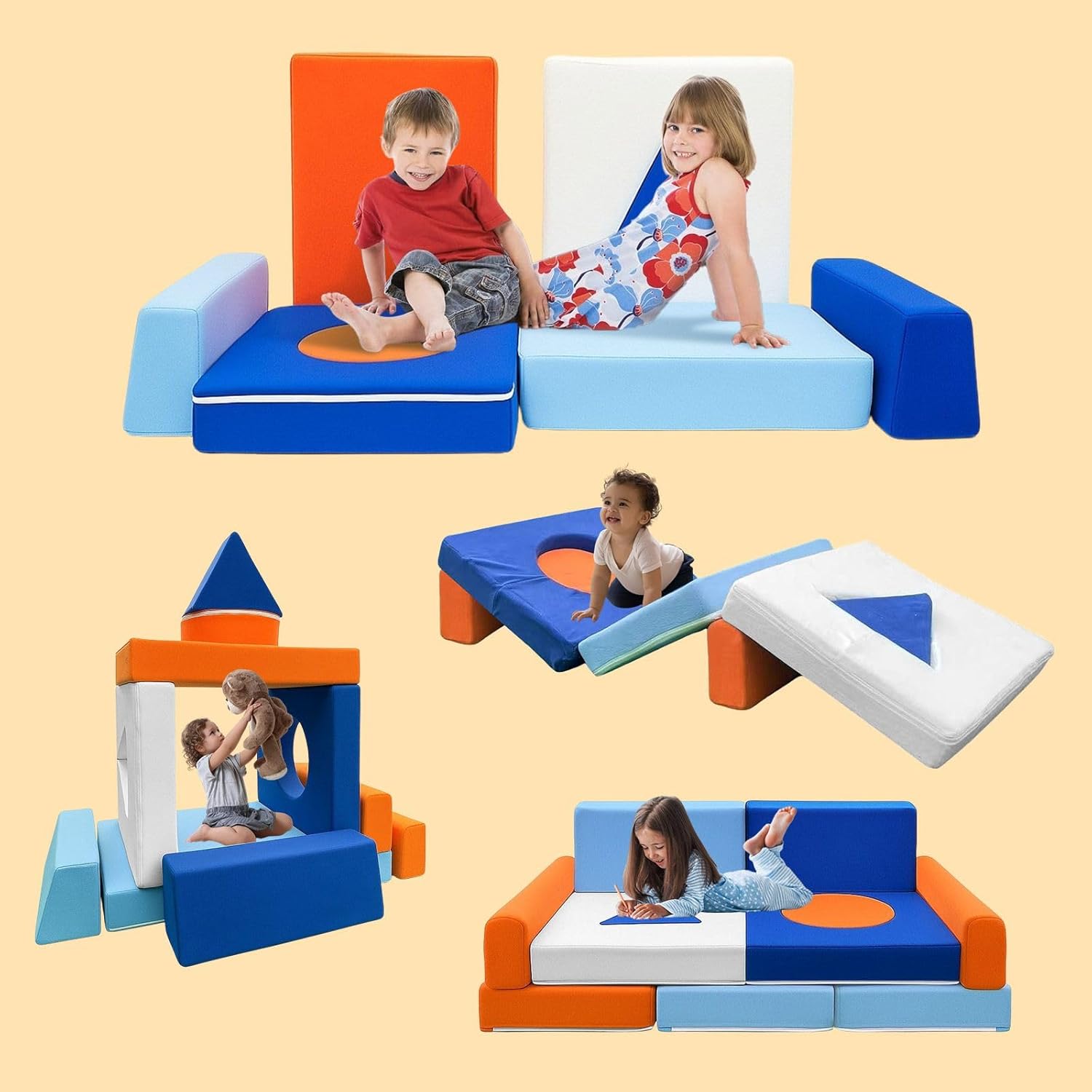 11pcs Creative Toddler Play Couch and Playroom Toys Cubes