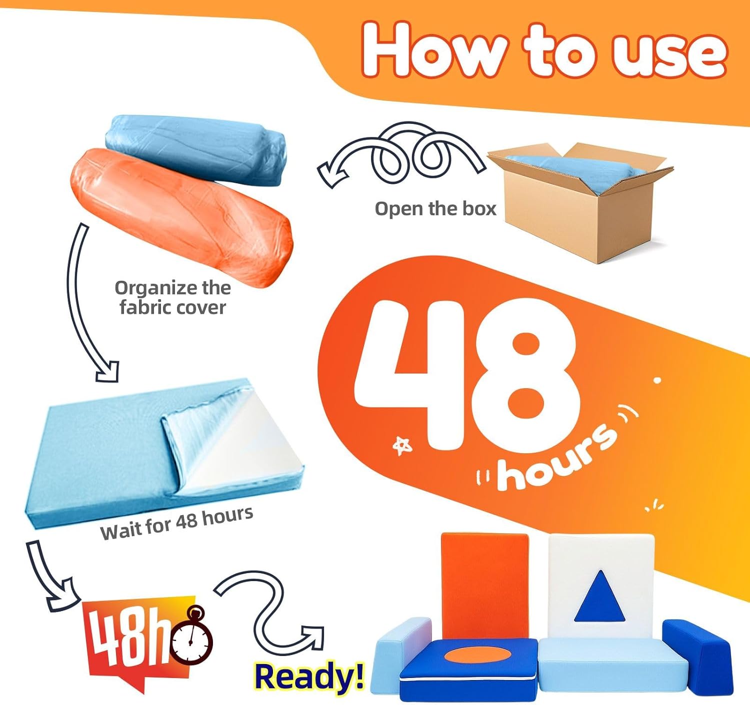 11pcs Creative Toddler Play Couch and Playroom Toys Cubes