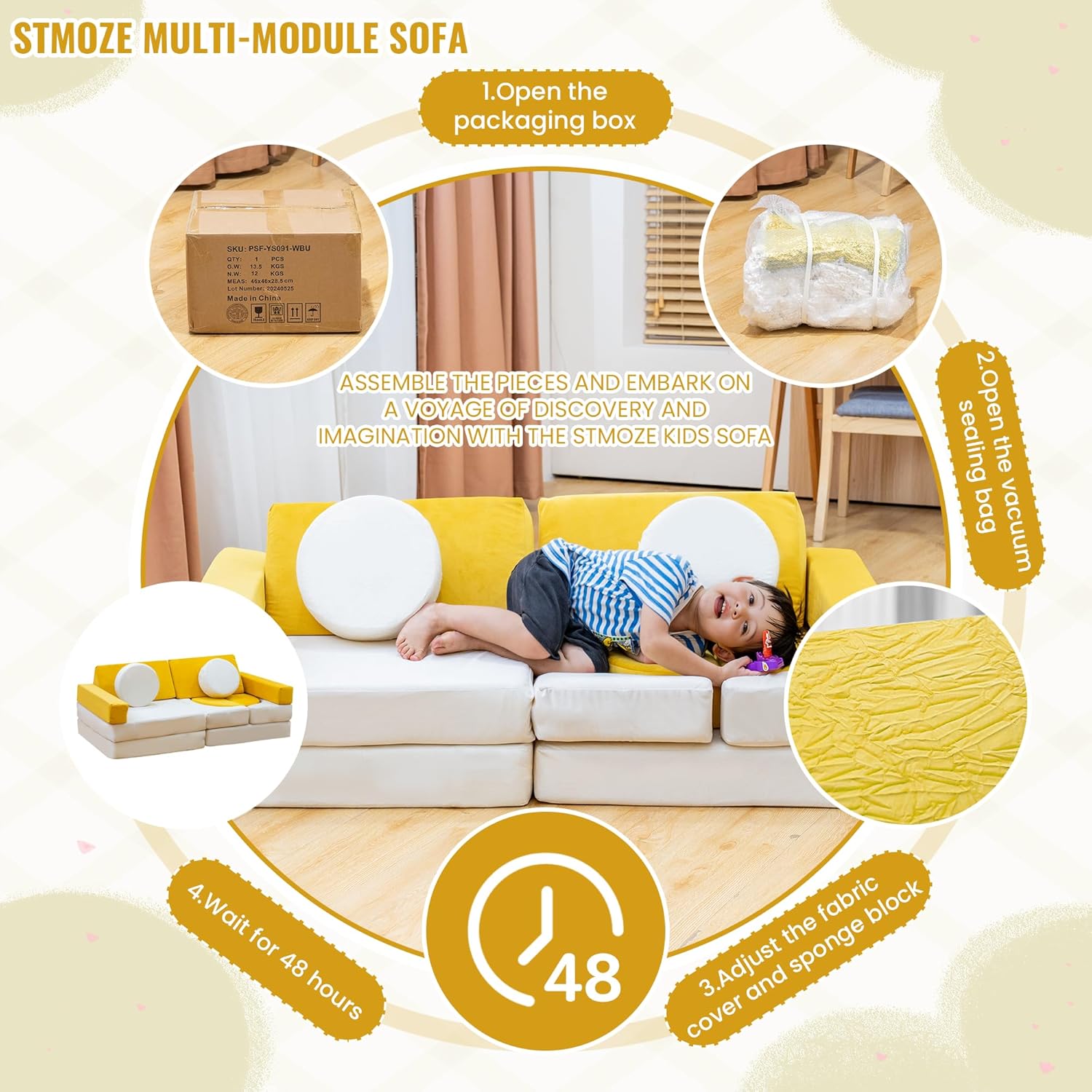 13pcs Toddler Compressible Foam Sofa Blocks for Kids Gift