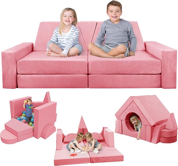 15pcs Kids Foam Modular Couch and Building Kits