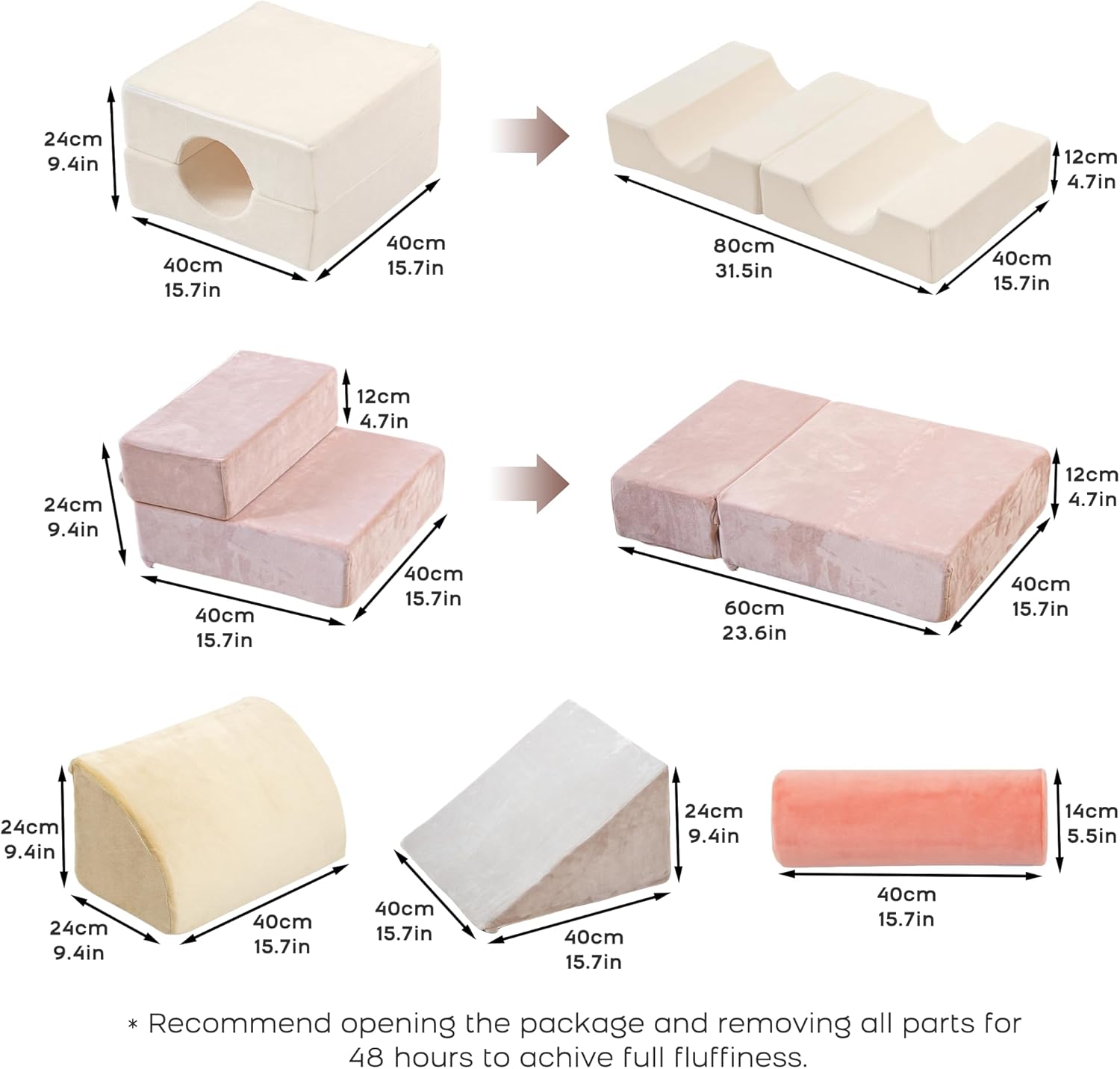 5pcs Children Soft Foam Modules Climbing Blocks