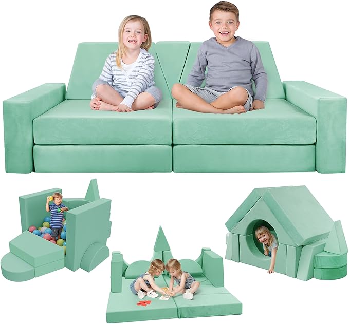 15pcs Kids Foam Modular Couch and Building Kits