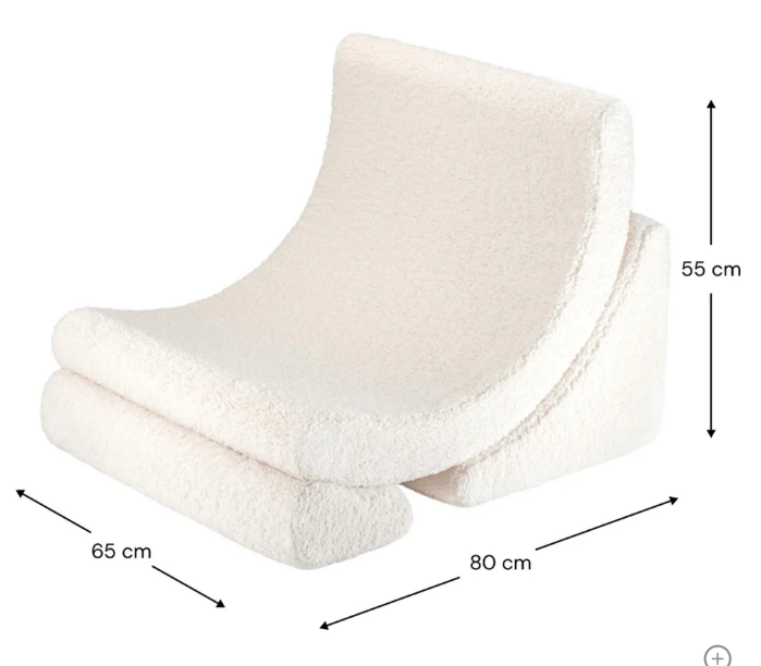 White Moon Shape Kids Foam Sofa Couch