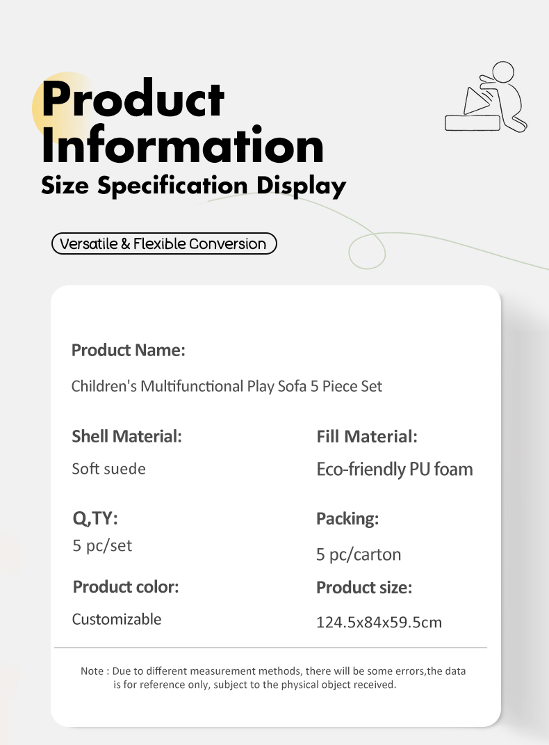 5 Piece Toddlers Soft Foam Sofa Toys