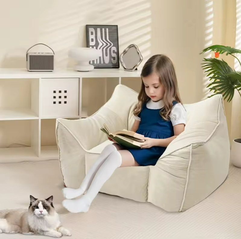 Kids Foam Sponge Bean Bag Chair Lazy Sofa