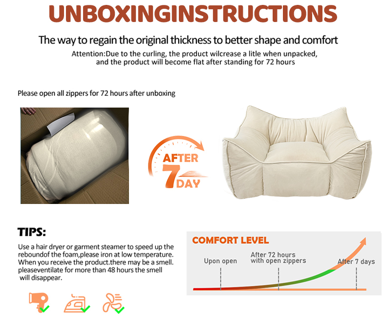 Kids Foam Sponge Bean Bag Chair Lazy Sofa