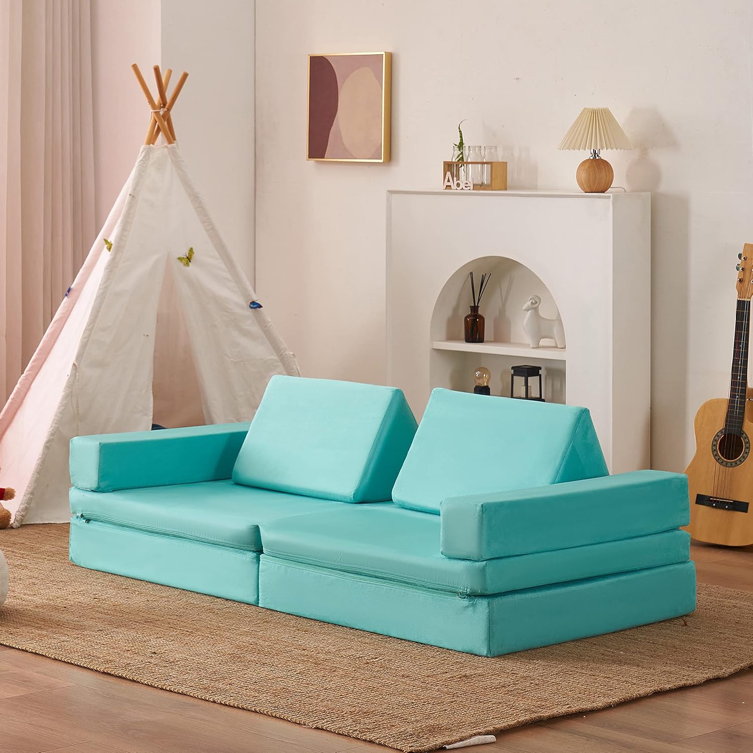 8PCS Kids Modular Floor Sofa Toddlers Playhouse Play Set