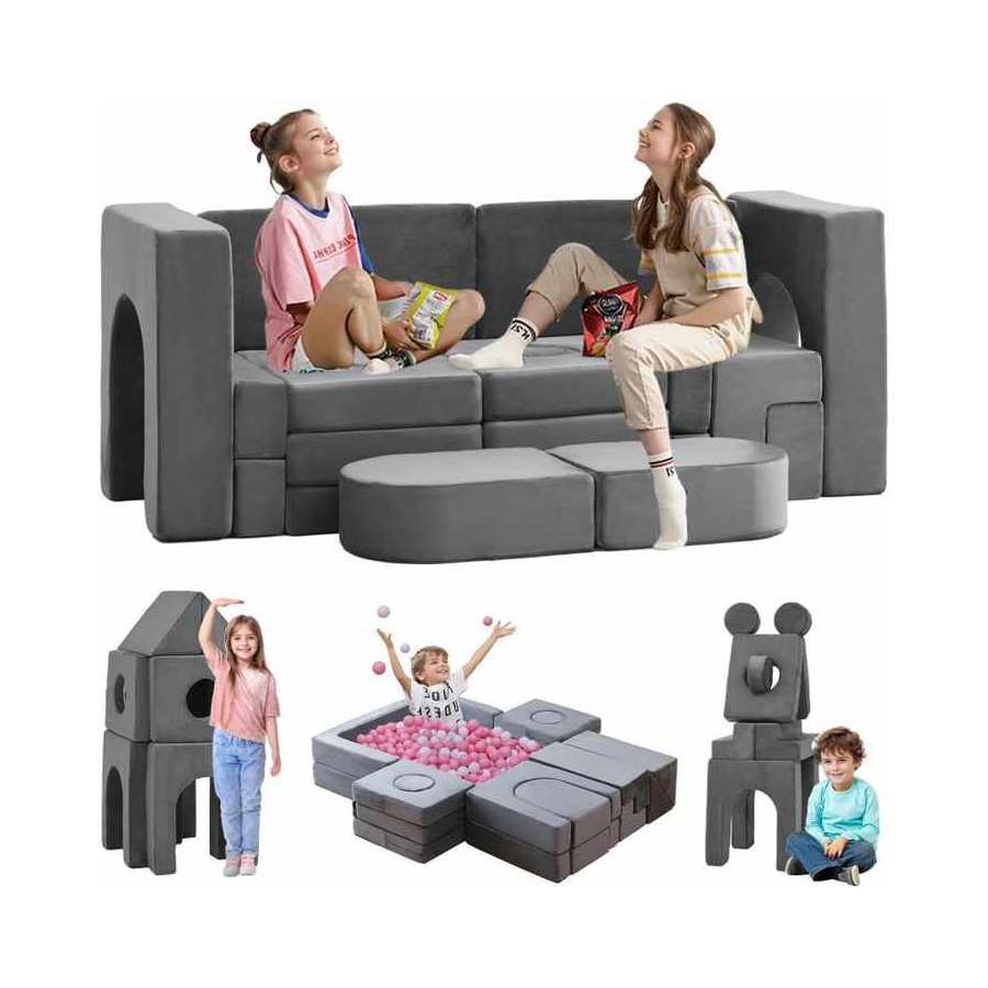 22pcs Foam Modular Kids Play Couch & Blocks - 1000+DIY Creative