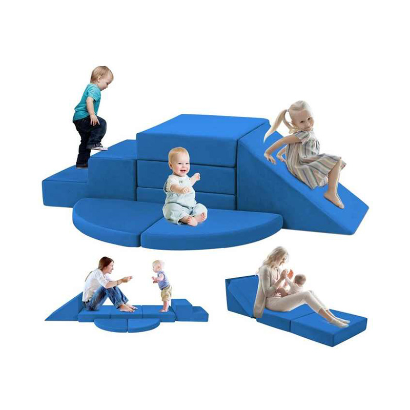 7-Piece Multicolor Soft Foam Climbing Blocks for Toddlers with Tunnels, Ramp & Mats