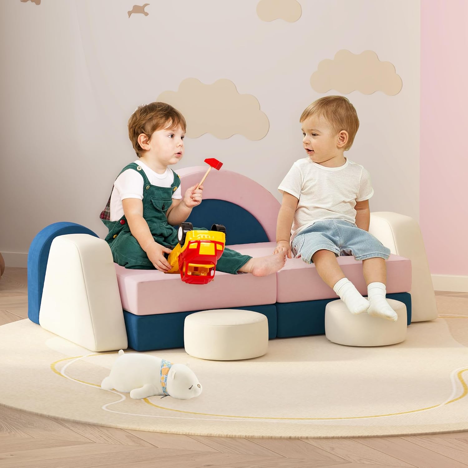 12 PCS Modular Kids Play Block Couch