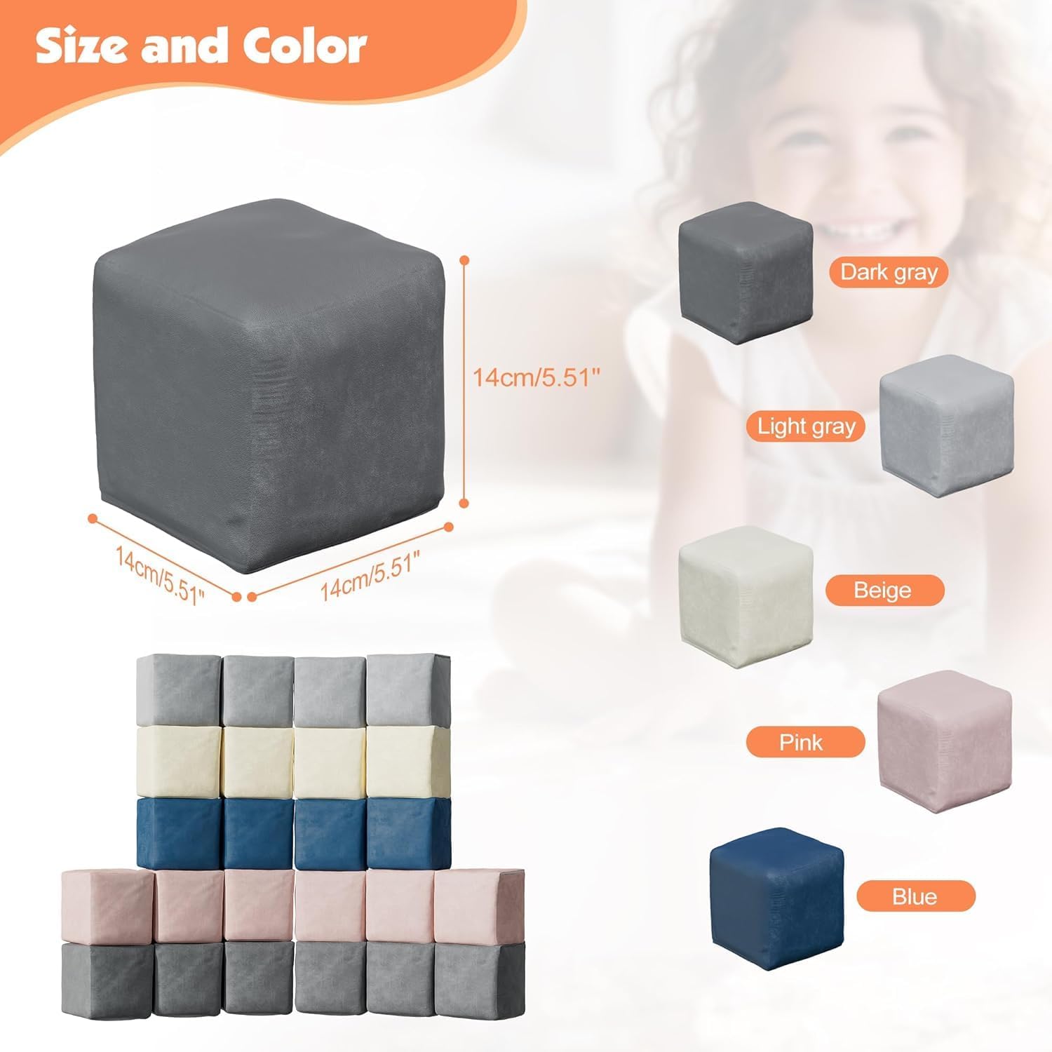 12 PCS Modular Kids Play Blocks Toddler Building Fortplay Set