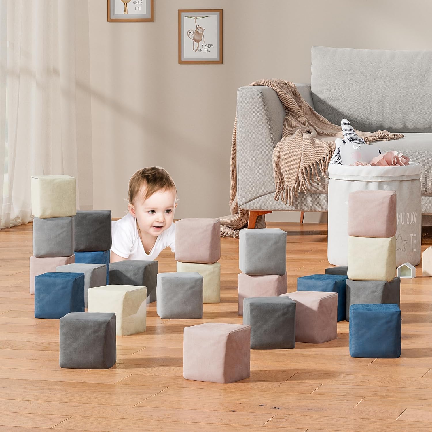 12 PCS Modular Kids Play Blocks Toddler Building Fortplay Set