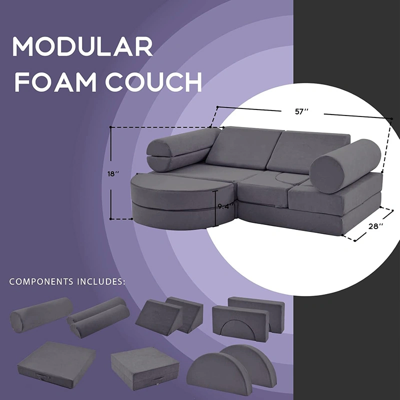 14PCS Luxury Kids Floor Sofa - Playhouse Play Set for Toddlers Babies
