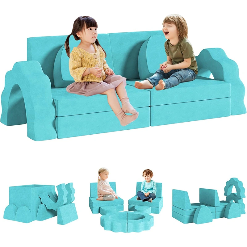 10pcs Kids Foam Modular Sectional Sofa and Climing Cubes