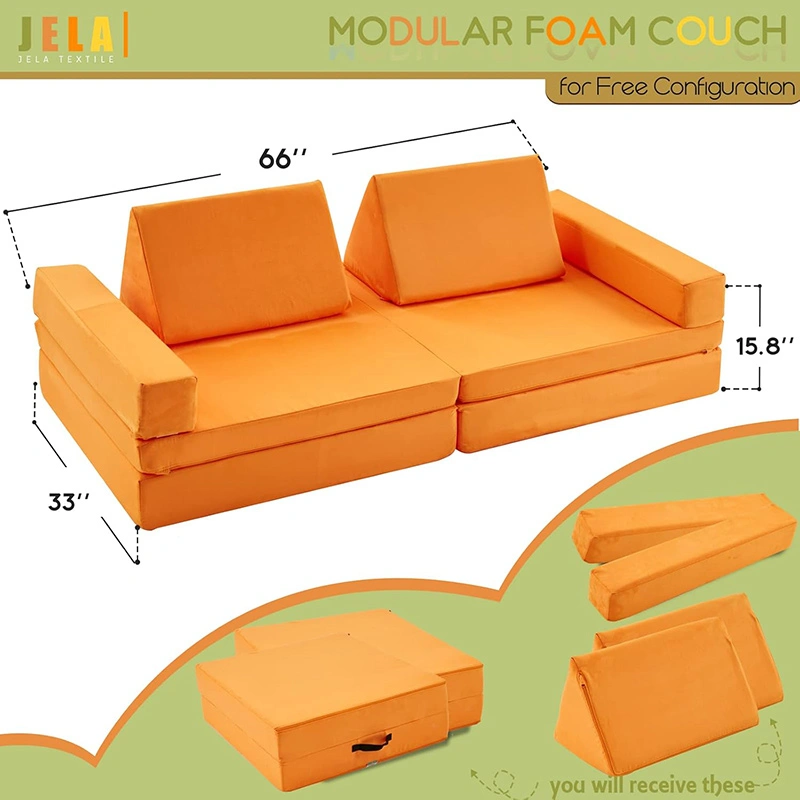 8PCS Kids Modular Floor Sofa Toddlers Playhouse Play Set
