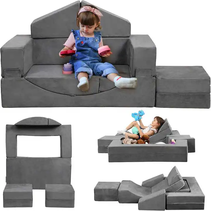 6 pcs Toddlers Foam Modular Sofa and Playing Cubes
