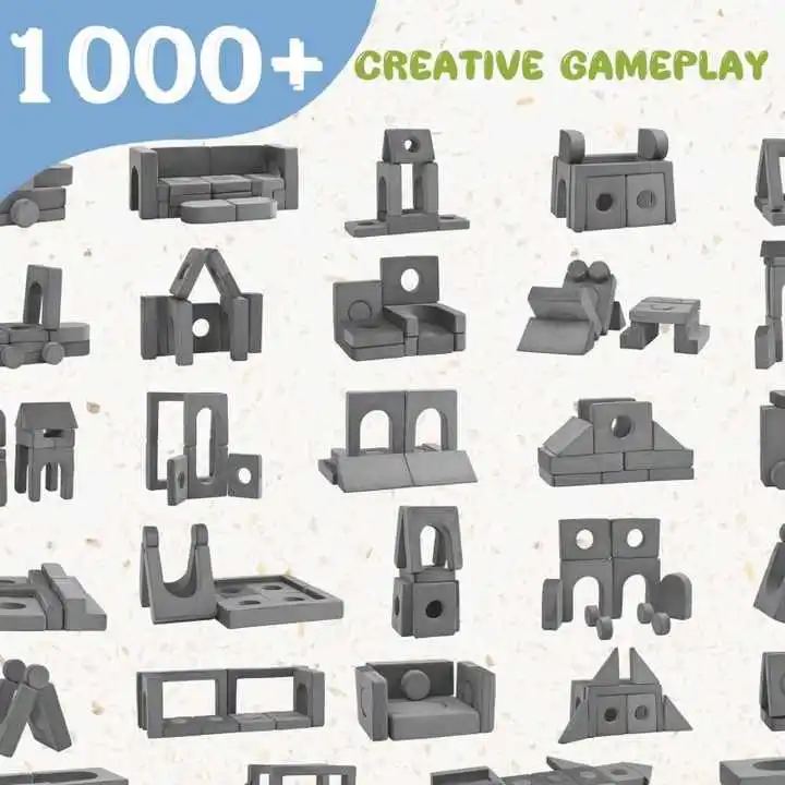 22pcs Foam Modular Kids Play Couch & Blocks - 1000+DIY Creative