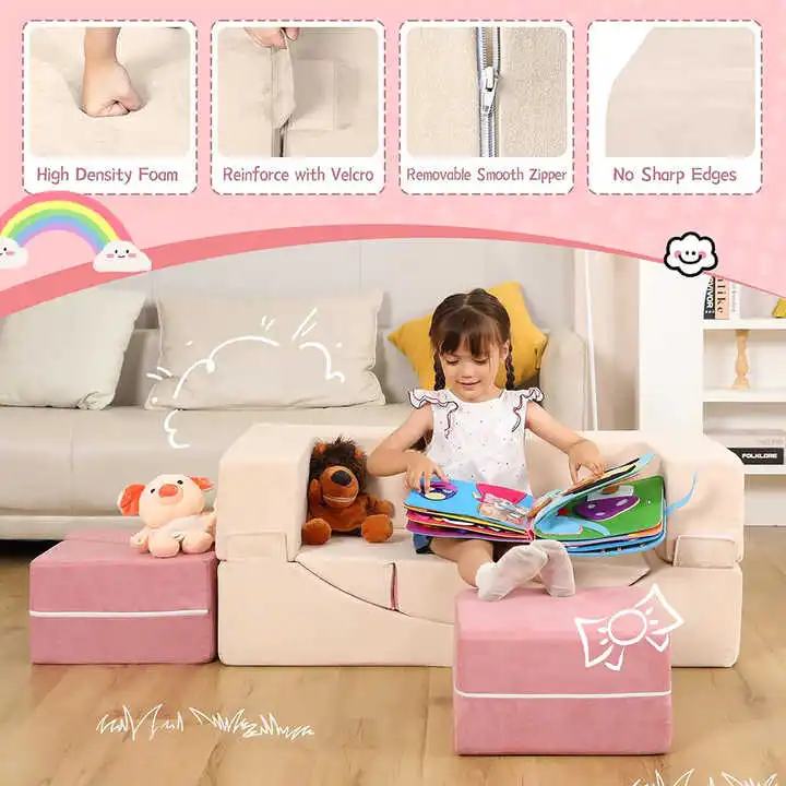 6 pcs Toddlers Foam Modular Sofa and Playing Cubes