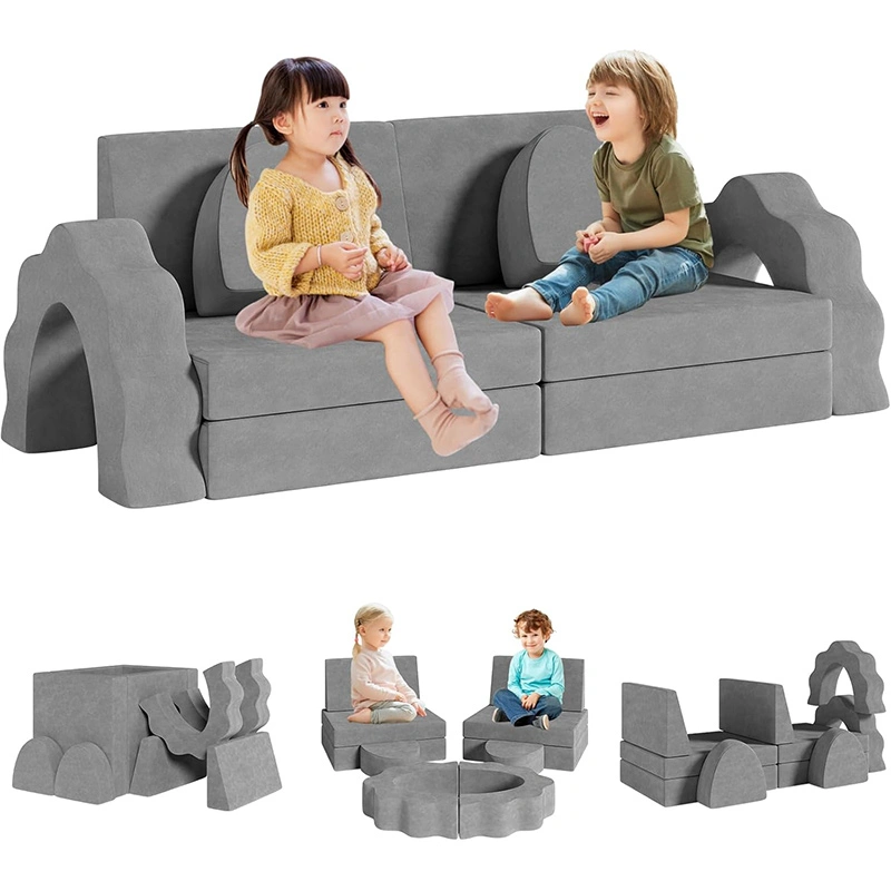 10pcs Kids Foam Modular Sectional Sofa and Climing Cubes