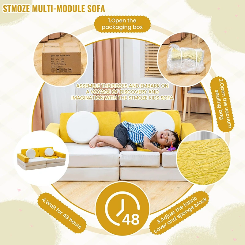 13pcs Toddler Compressible Foam Sofa Blocks for Kids Gift