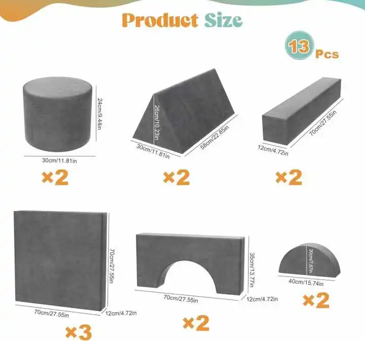 13pcs Compressiable Foam Children Sofa and DIY Playing Blocks