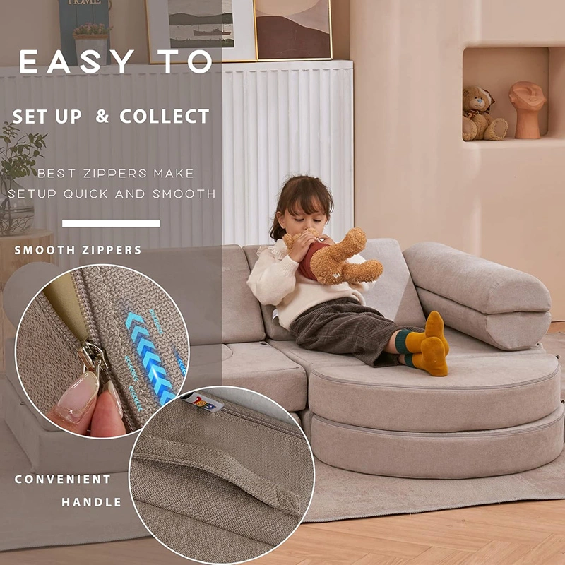 14PCS Luxury Kids Floor Sofa - Playhouse Play Set for Toddlers Babies