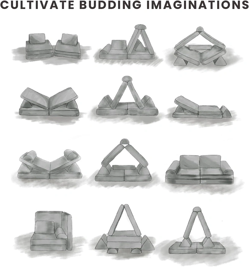 8pcs Toddler Play Room Sofa and Fort Building Blocks