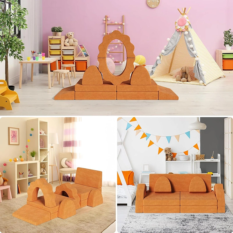 10pcs Kids Foam Modular Sectional Sofa and Climing Cubes