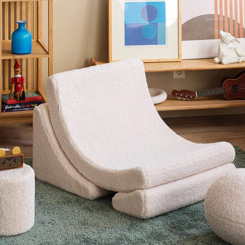 White Moon Shape Kids Foam Sofa Couch