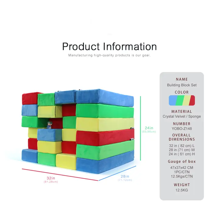 24 pcs Color Soft Foam Diy Building Blocks Toys