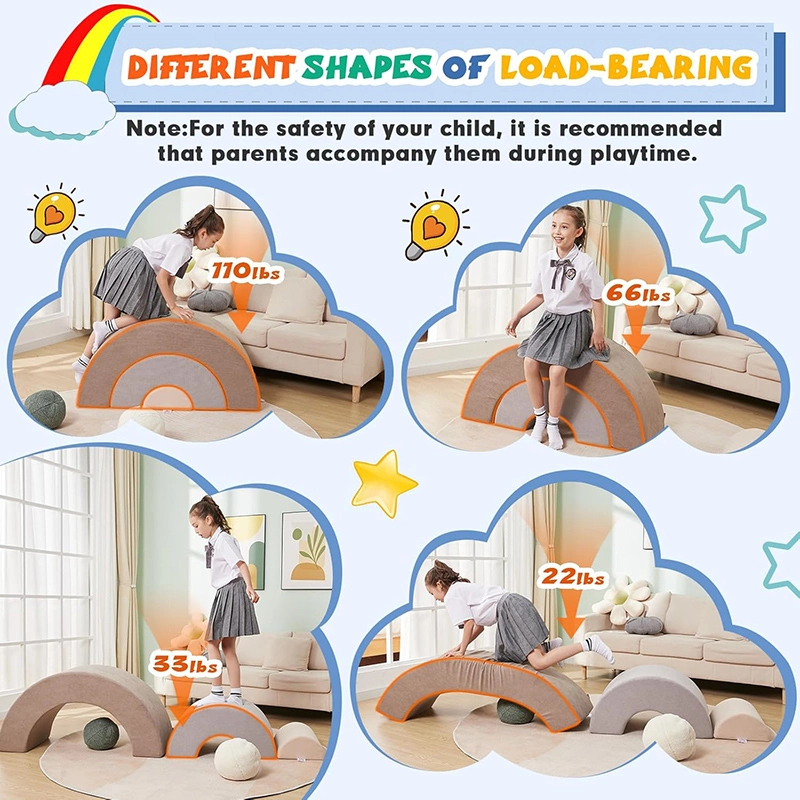 3pcs Rainbow Soft Foam Climbing Blocks