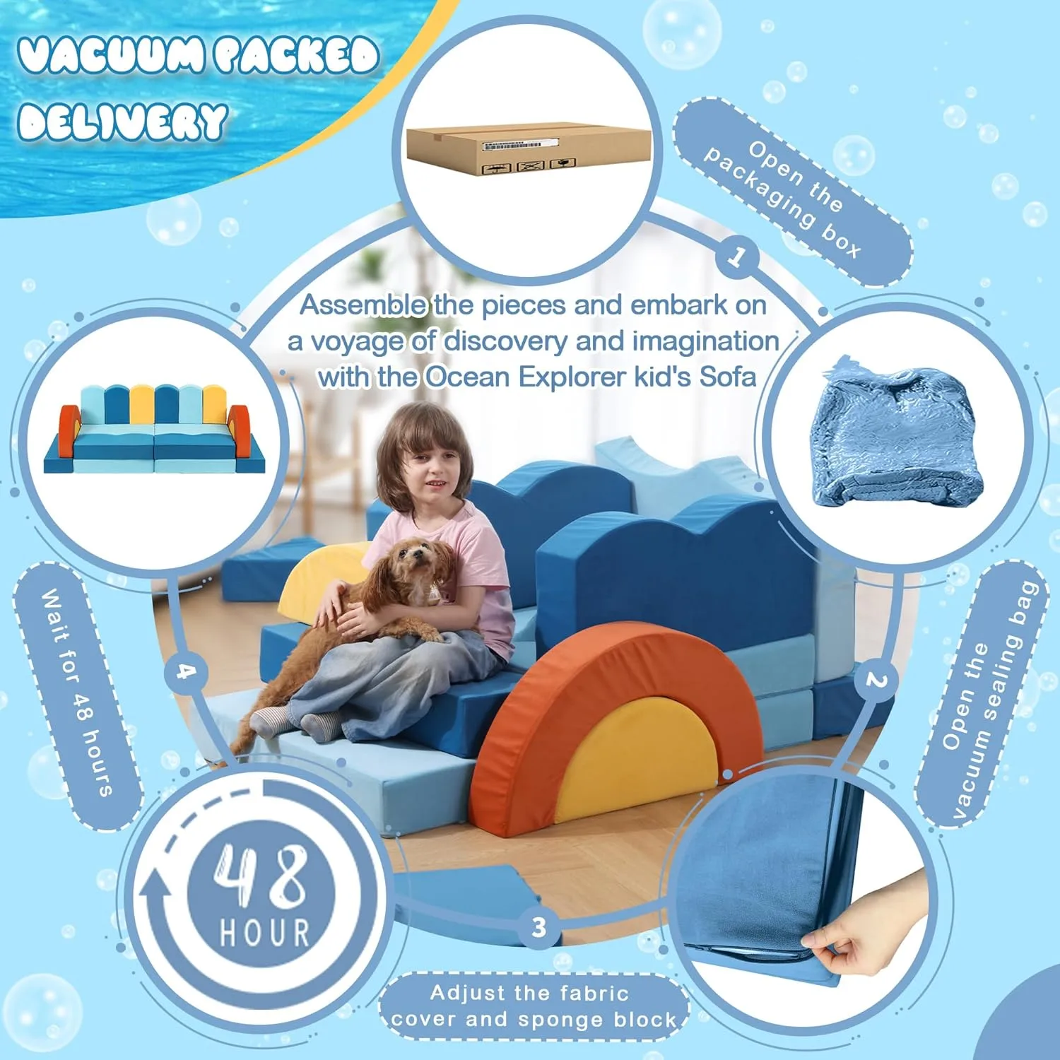 22Pcs Modular Kids Play Couch