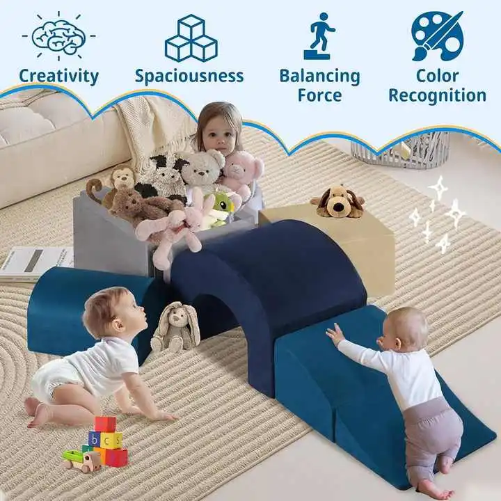7 Pcs Toddlers Kids Soft Foam Climbing Toys and Blocks